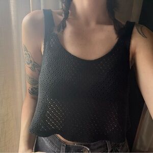 Forever 21 Black Crochet Crop Top